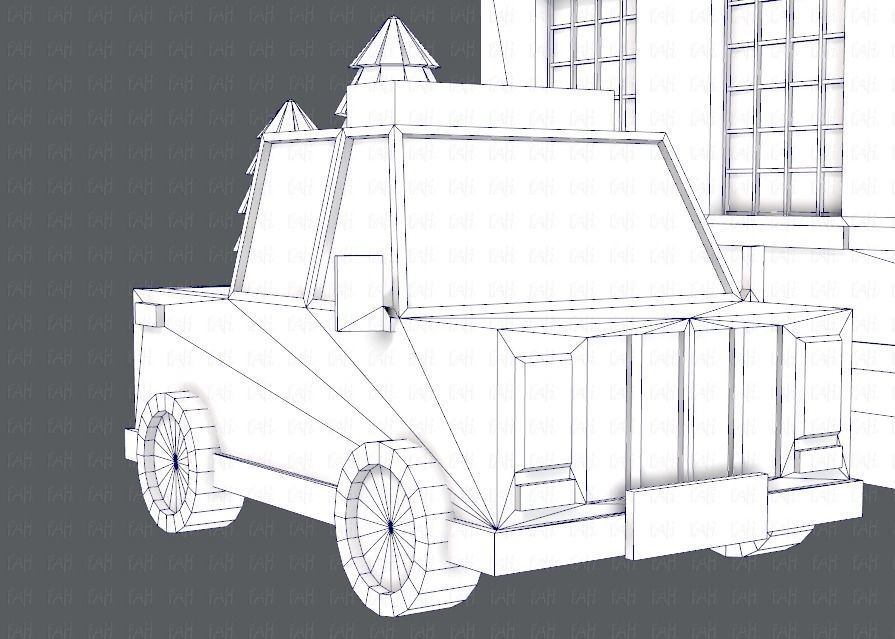 Police Building Low-poly 3D model_27