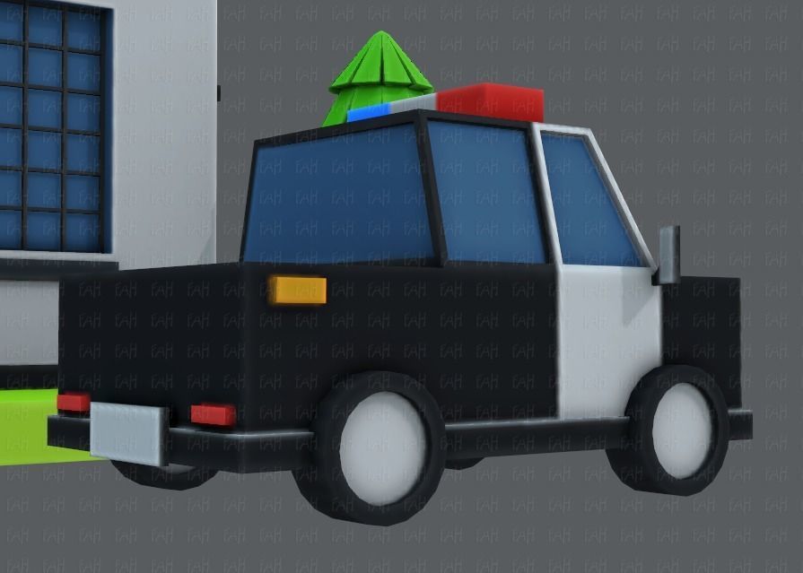 Police Building Low-poly 3D model_28