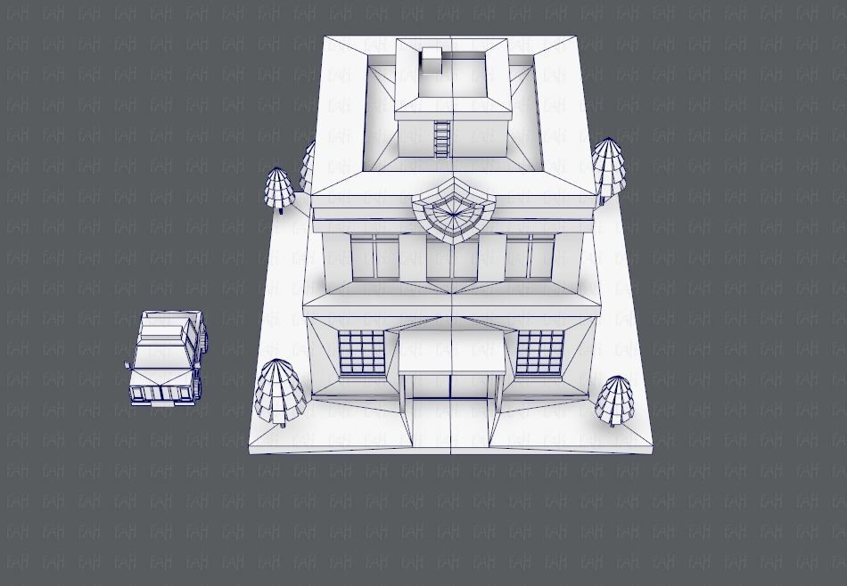 Police Building Low-poly 3D model_38