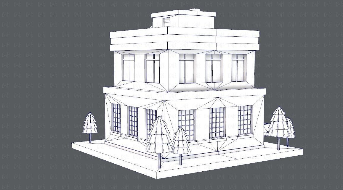 Police Building Low-poly 3D model_13
