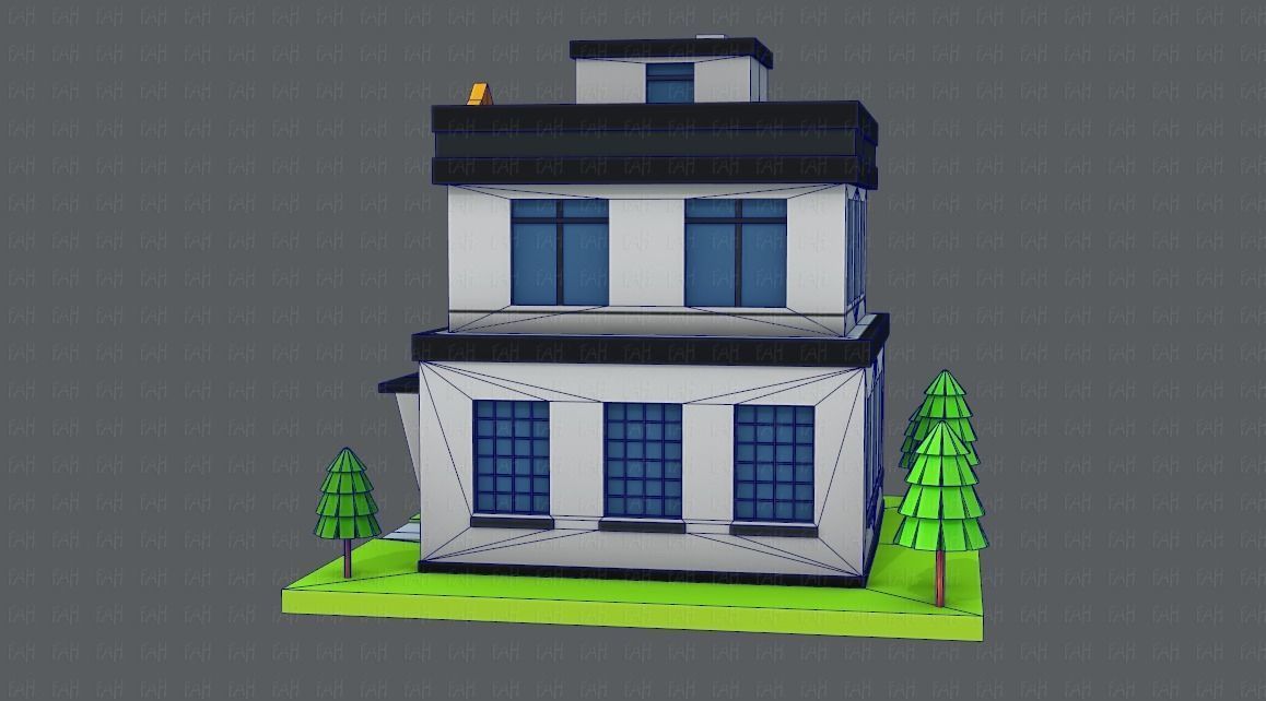 Police Building Low-poly 3D model_23