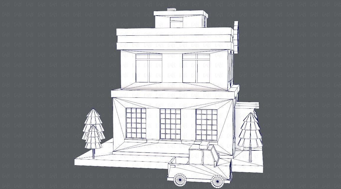 Police Building Low-poly 3D model_10