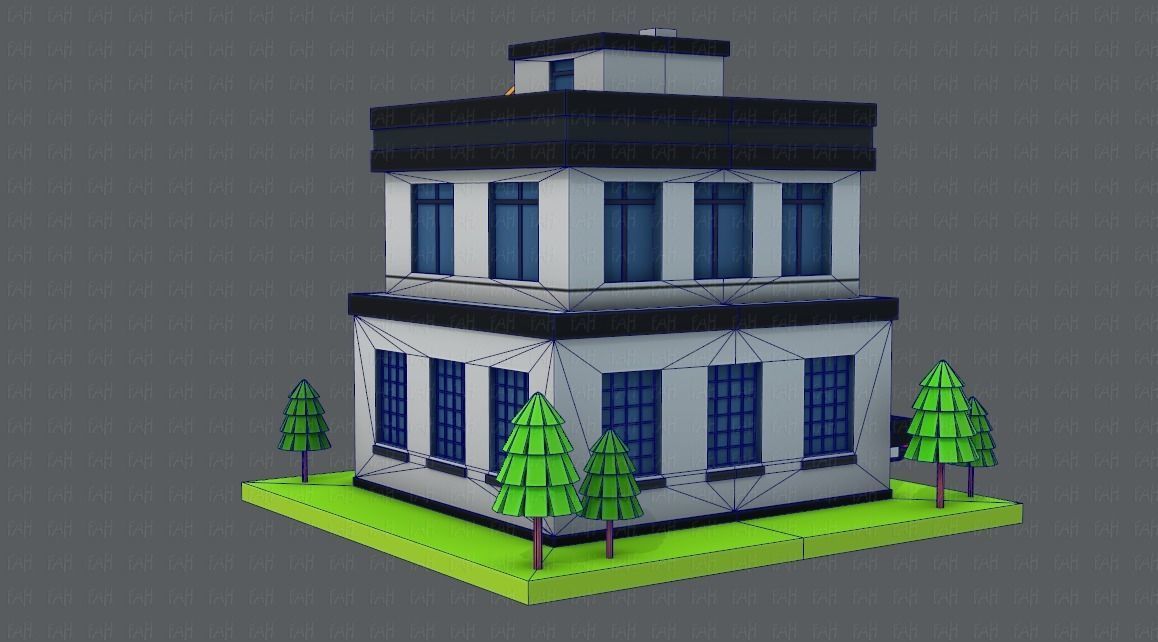 Police Building Low-poly 3D model_21
