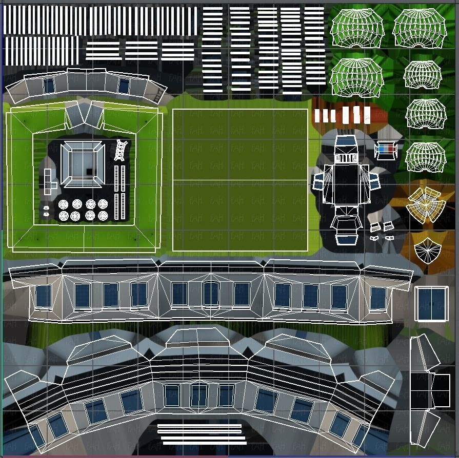 Police Building Low-poly 3D model_25