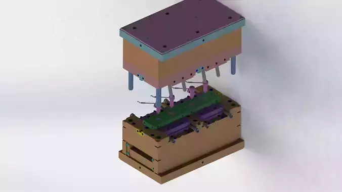 Plastic injection mold set Free 3D model