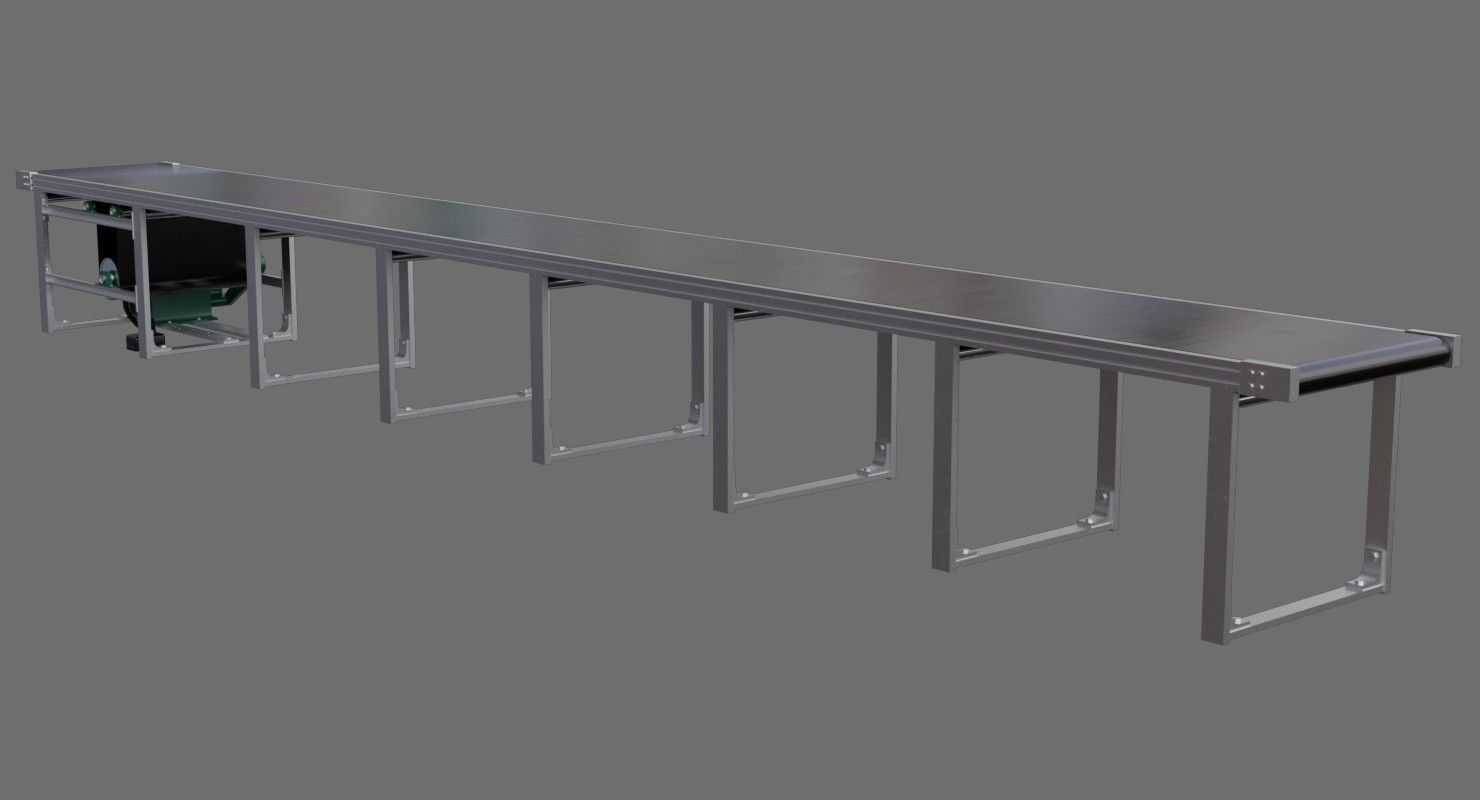 Conveyor Belt 1A Low-poly 3D model_1