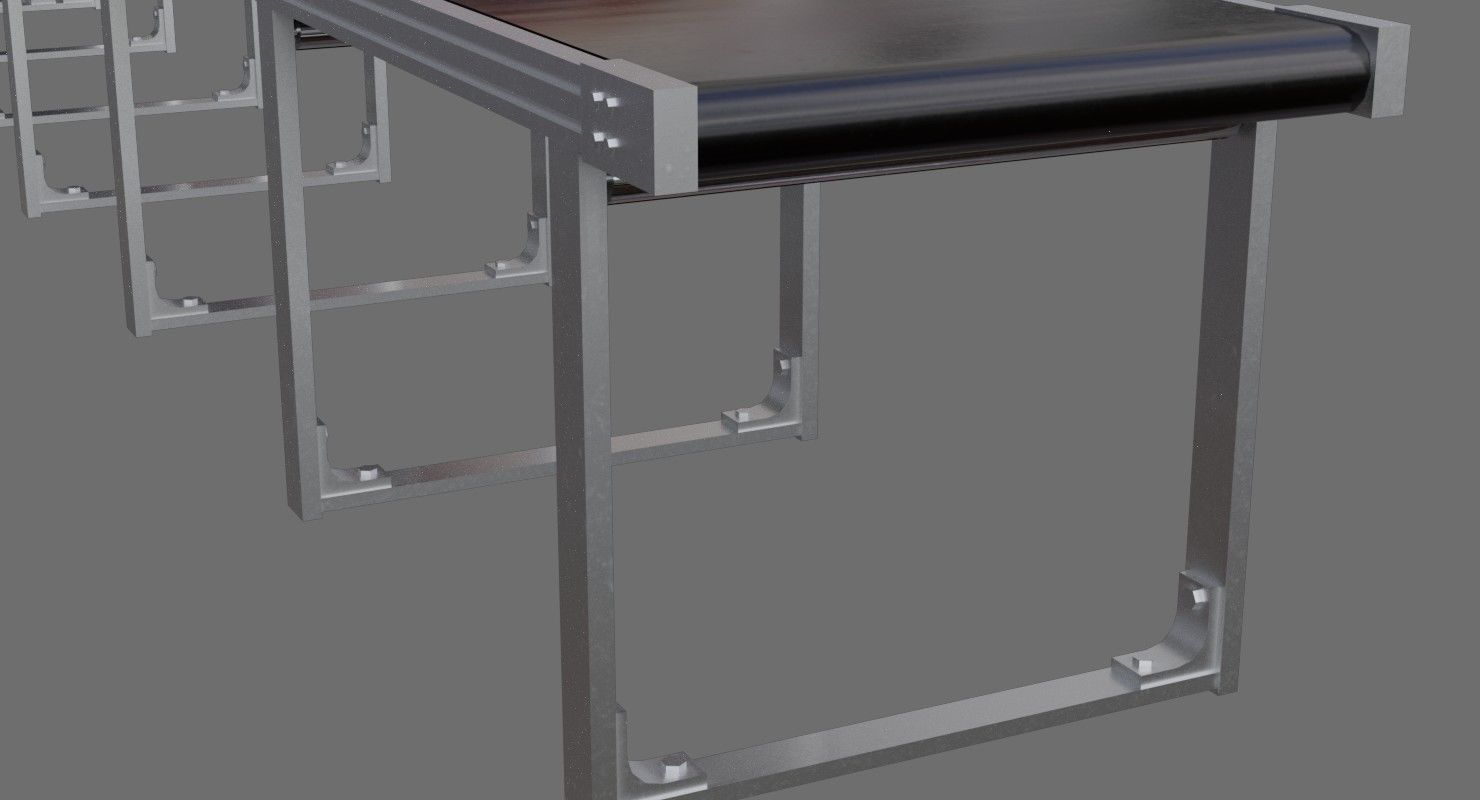 Conveyor Belt 1A Low-poly 3D model_5