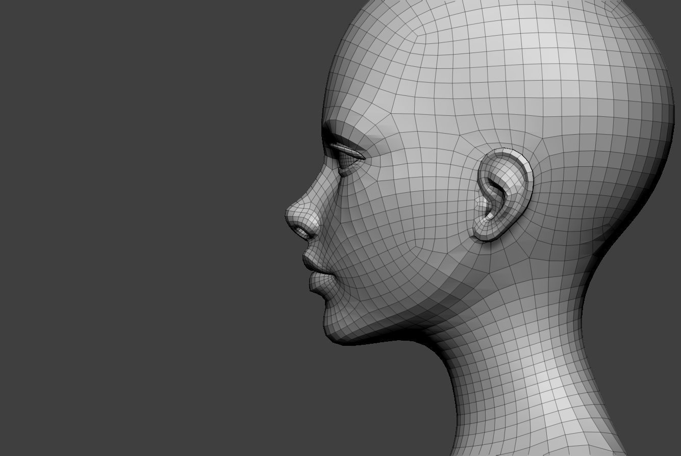 Female Body Basemesh 7 Low Poly Low-poly 3D model_10