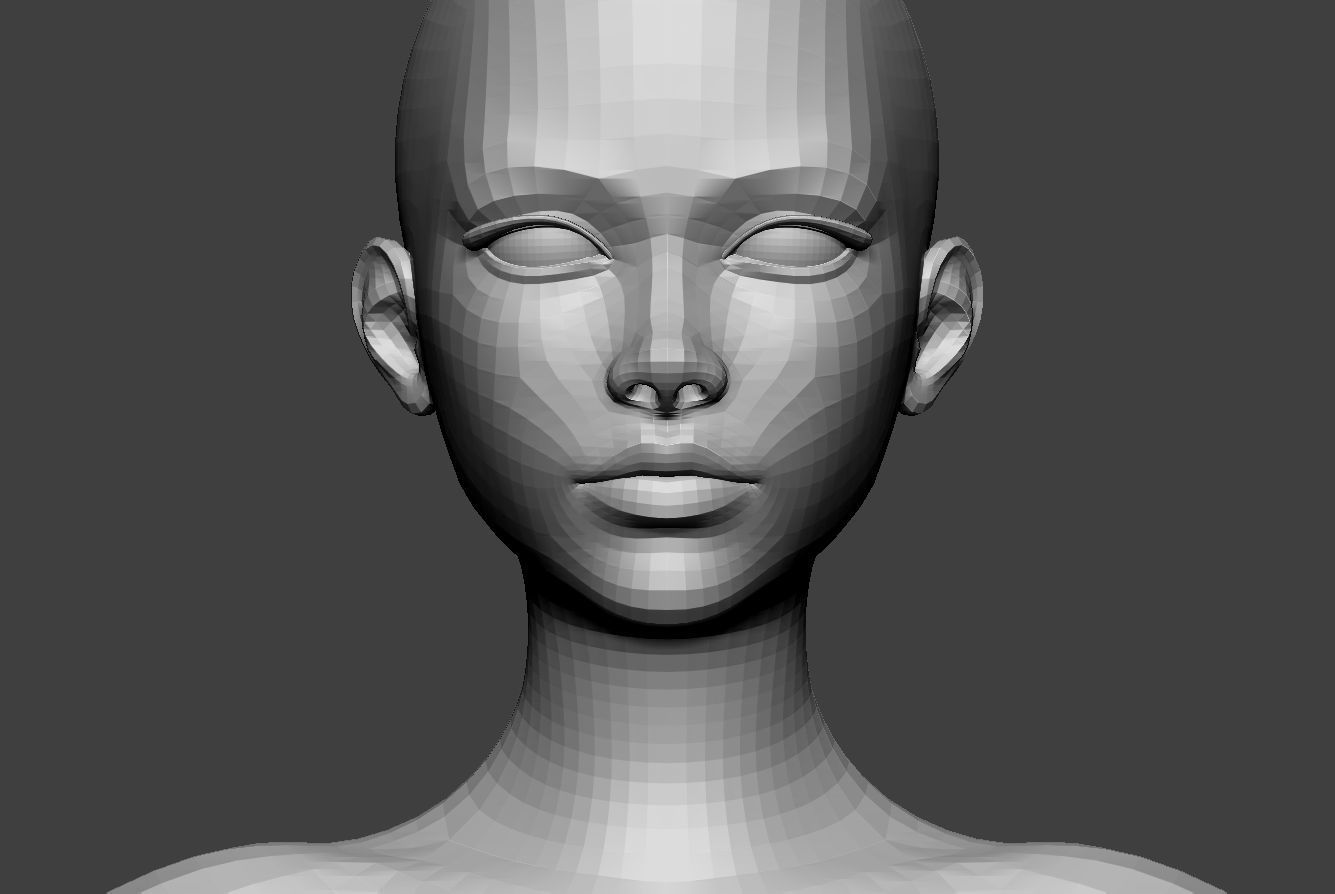 Female Body Basemesh 7 Low Poly Low-poly 3D model_7