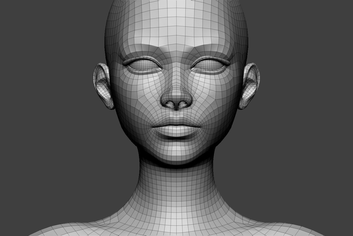 Female Body Basemesh 7 Low Poly Low-poly 3D model_8