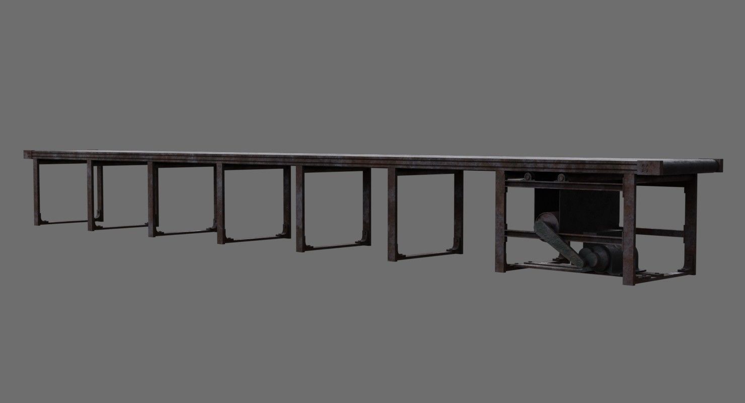 Conveyor Belt 1B Low-poly 3D model_3