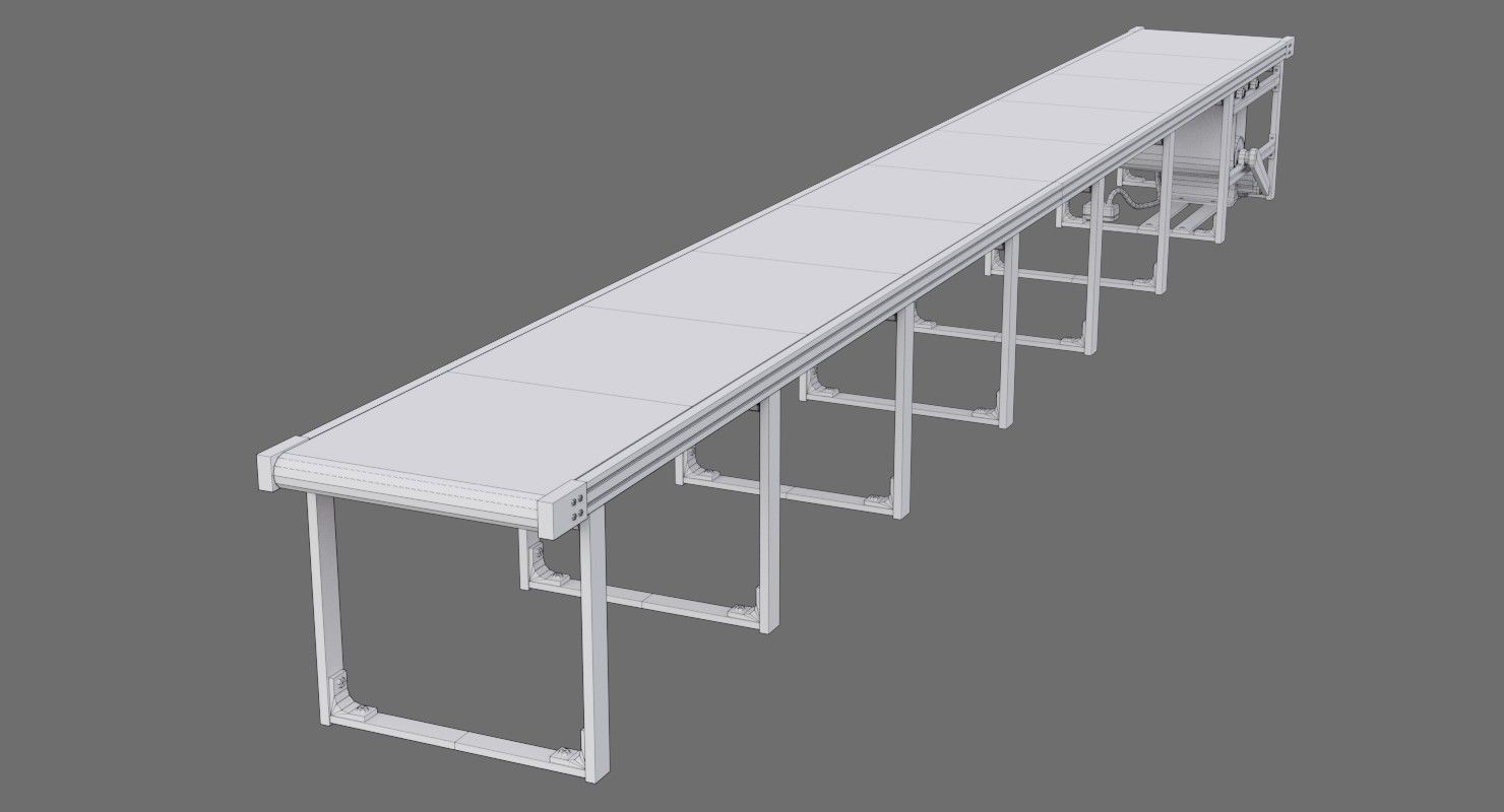 Conveyor Belt 1B Low-poly 3D model_8