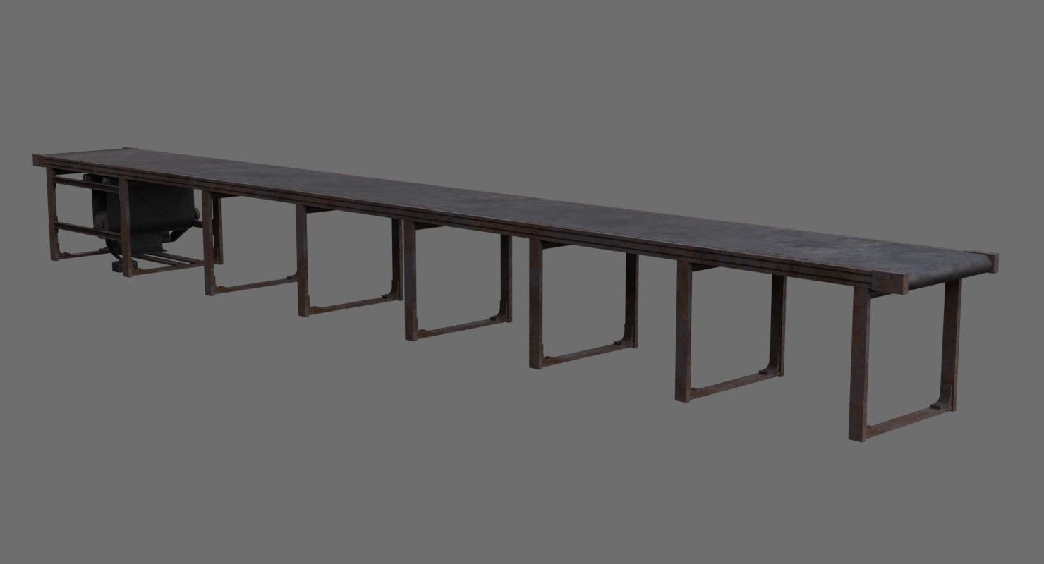 Conveyor Belt 1B Low-poly 3D model_1