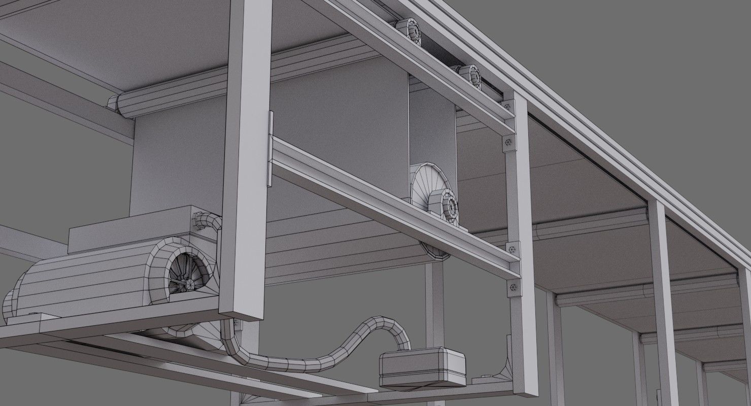 Conveyor Belt 1B Low-poly 3D model_10