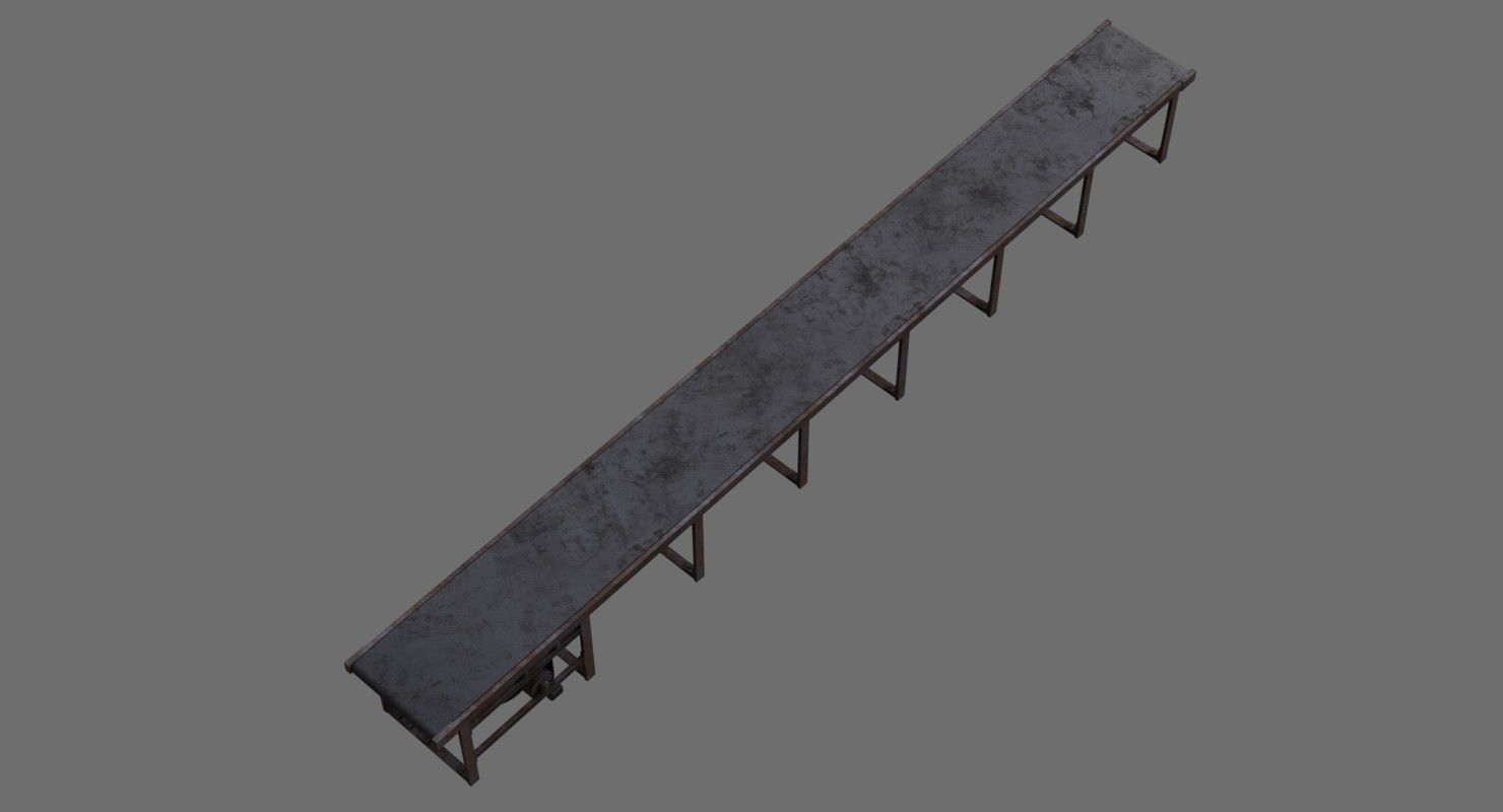 Conveyor Belt 1B Low-poly 3D model_2