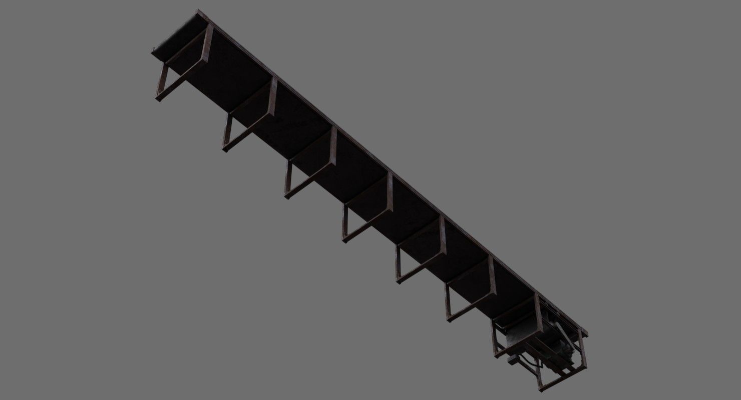 Conveyor Belt 1B Low-poly 3D model_4
