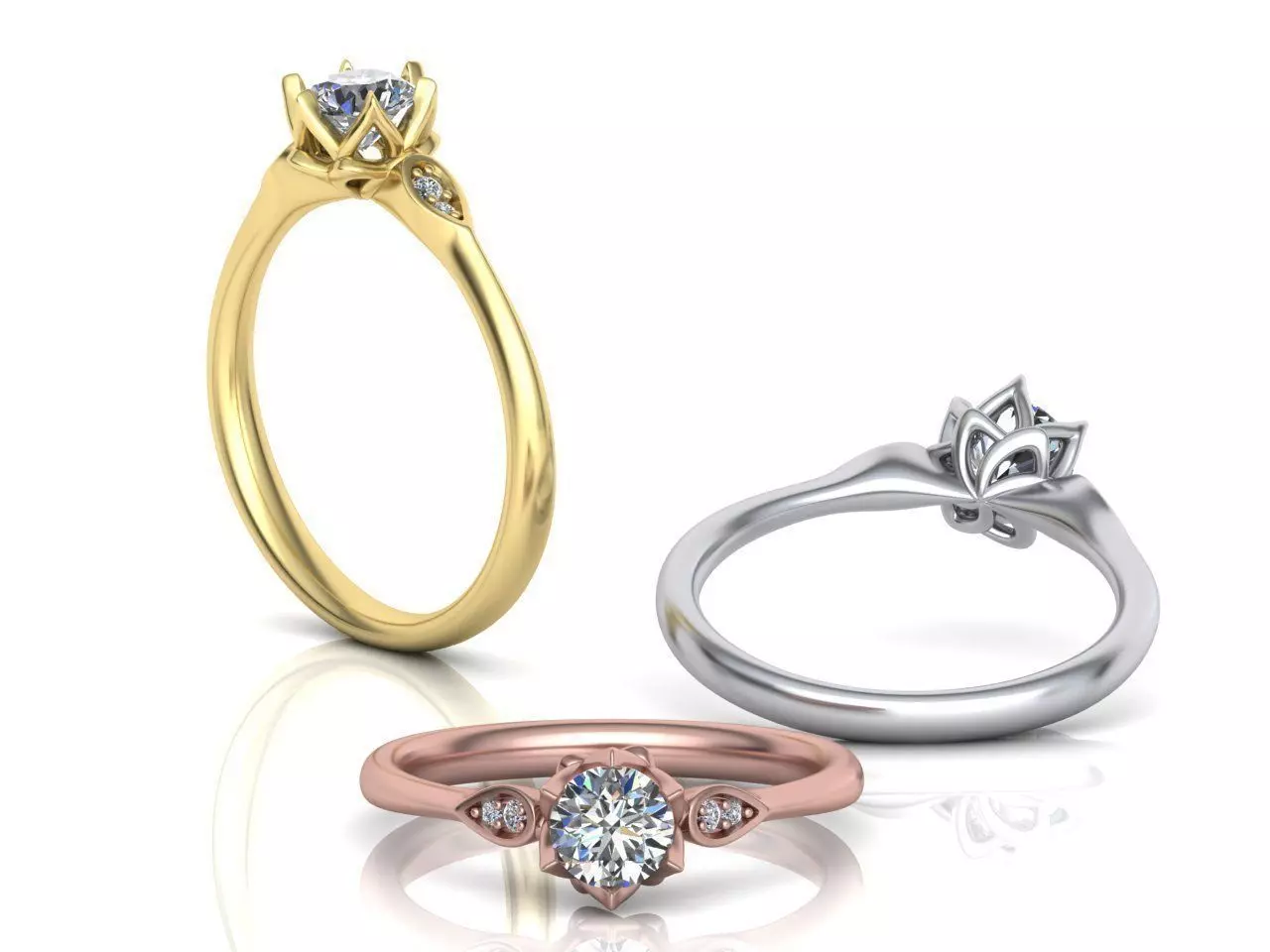 6 prong Engagement ring Own design 0254 3D print model_0