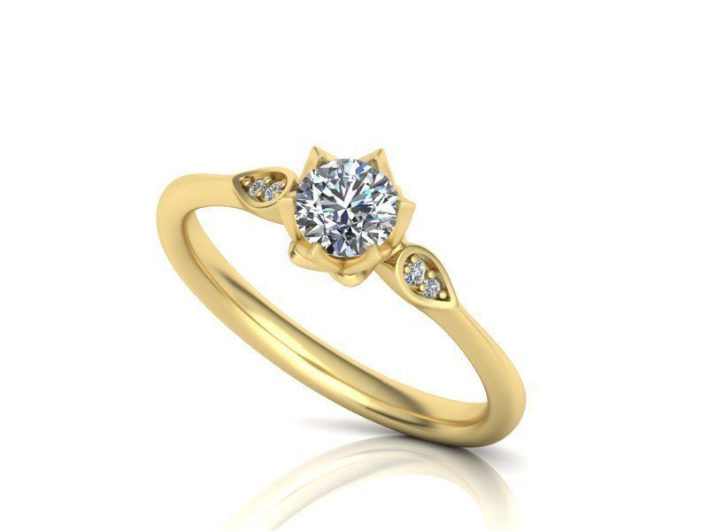 6 prong Engagement ring Own design 0254 3D print model_21