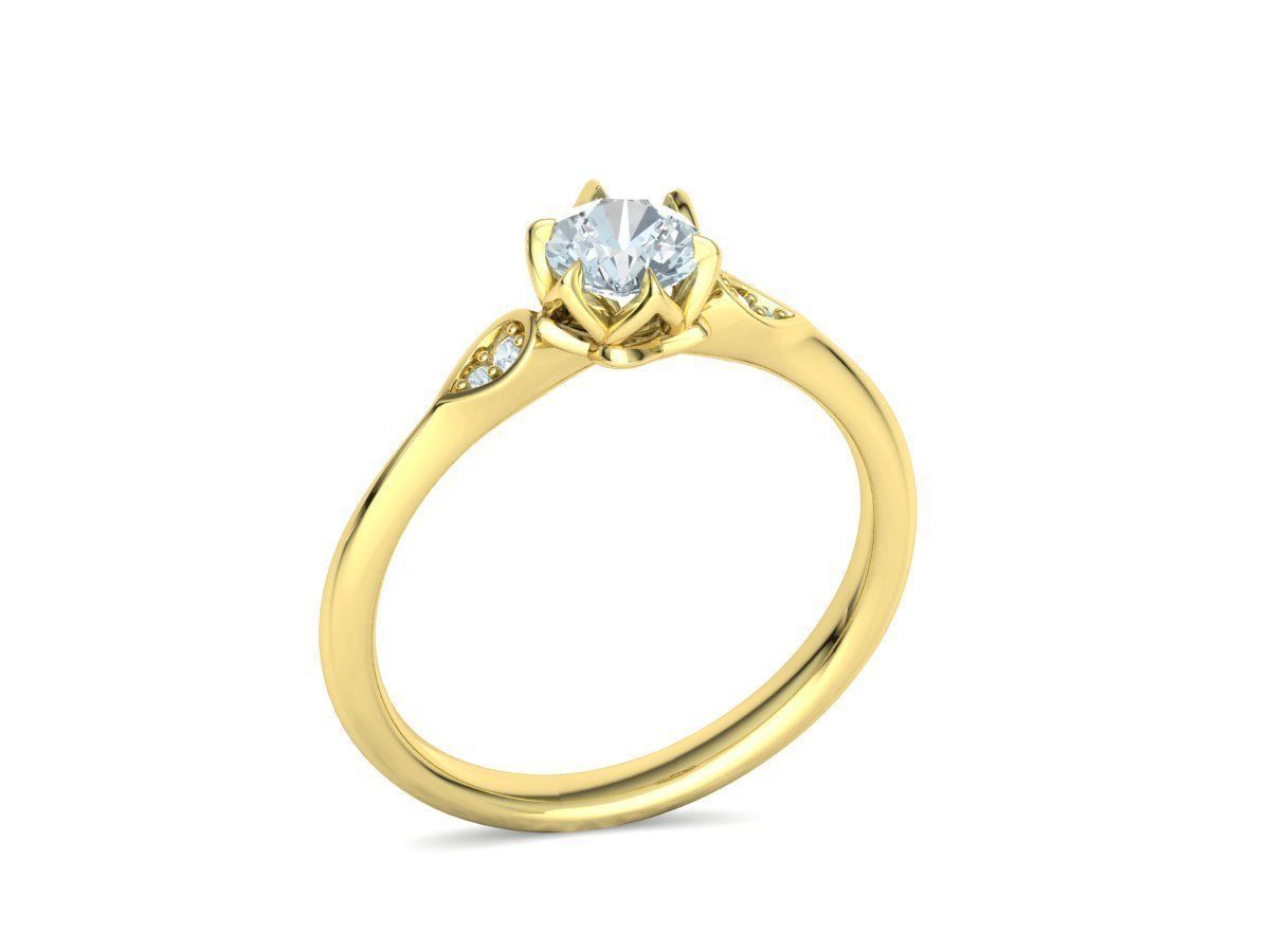 6 prong Engagement ring Own design 0254 3D print model_5