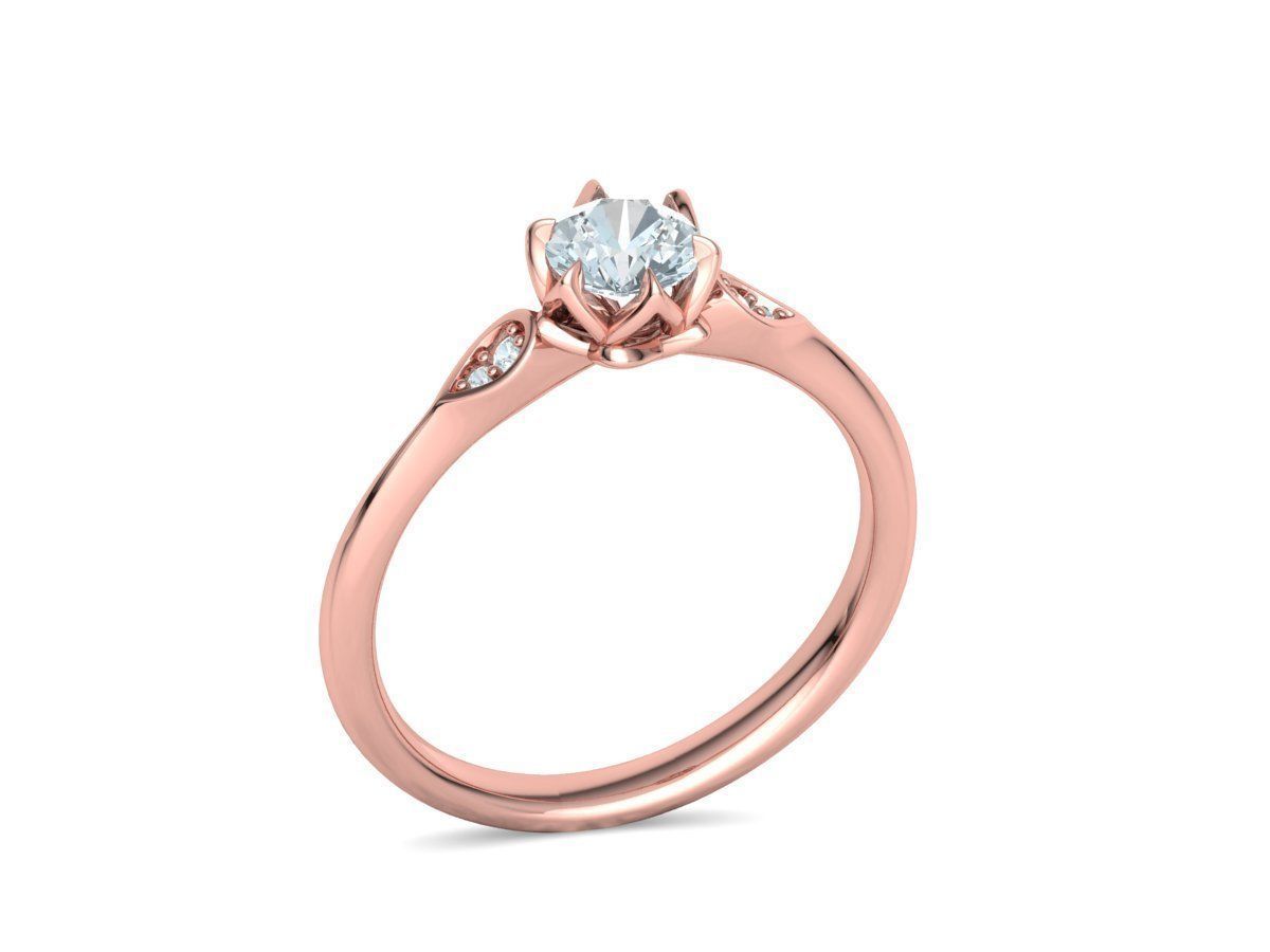 6 prong Engagement ring Own design 0254 3D print model_6