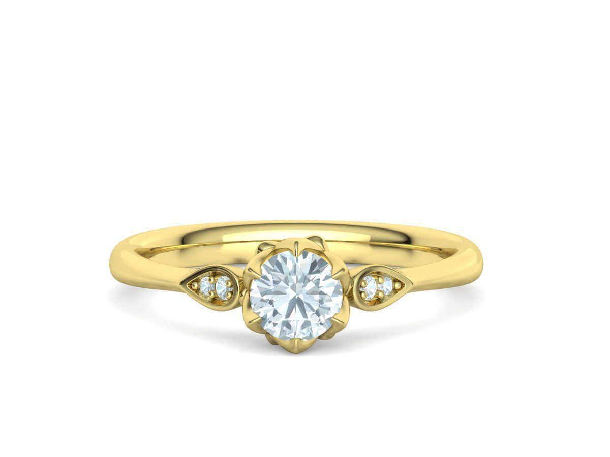 6 prong Engagement ring Own design 0254 3D print model_13