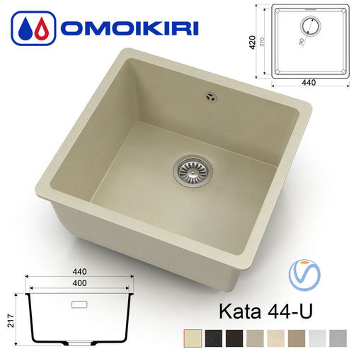Kitchen sink Omoikiri Kata 44-U - 8 colors Low-poly 3D model