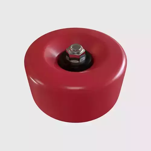 Skateboard Wheel and axle nut 3D model