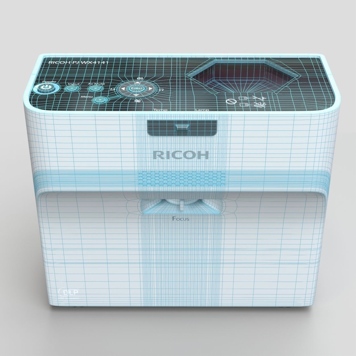Office Video Projector Ricoh 3D model_4
