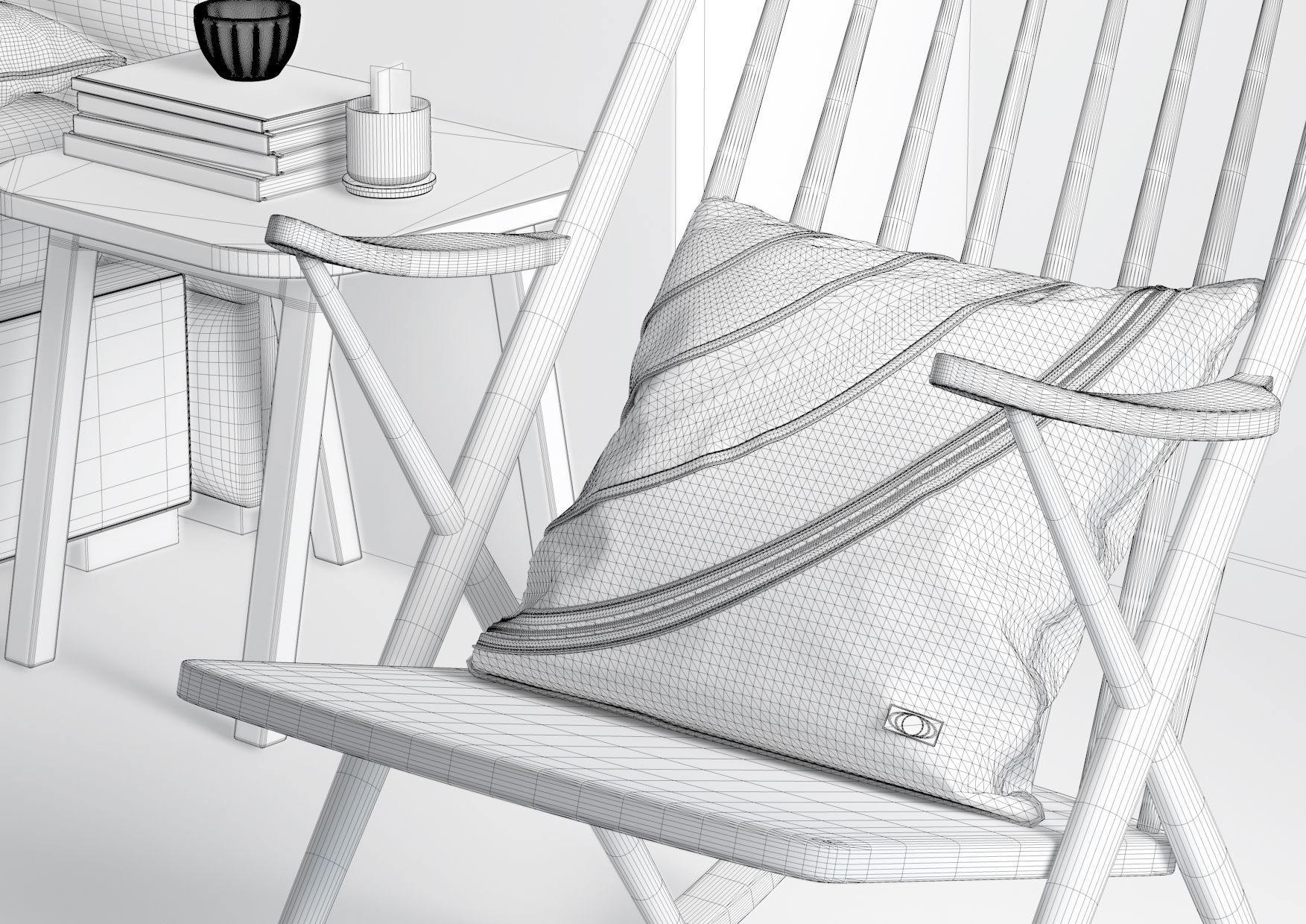Nordik Bedroom ready to render cinema 4D and Corona 3D model_1