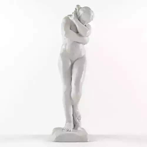 The Kiss statue of nude woman