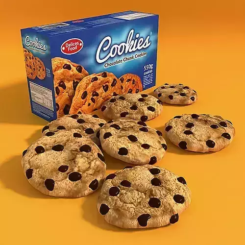 Cookies box of 3D model