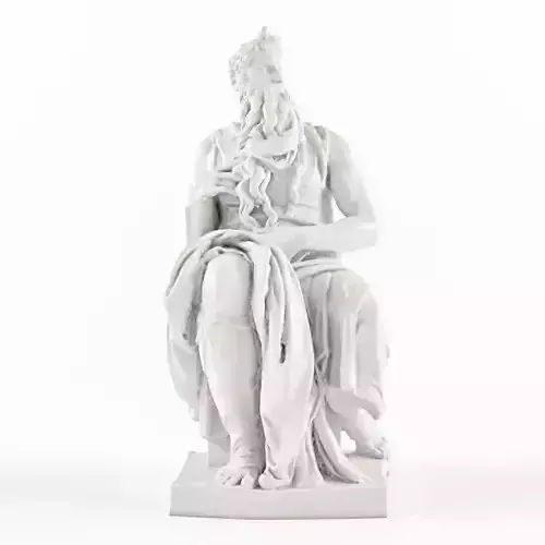 Moses statue of man holding book