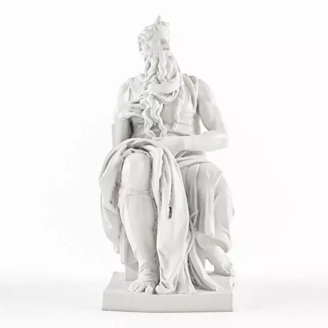 Moses statue of man holding book 3D model_0