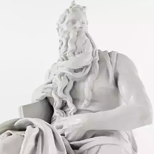 Moses statue of man holding book