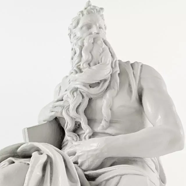 Moses statue of man holding book 3D model_4