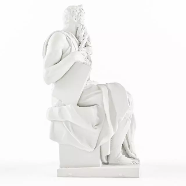 Moses statue of man holding book 3D model_1