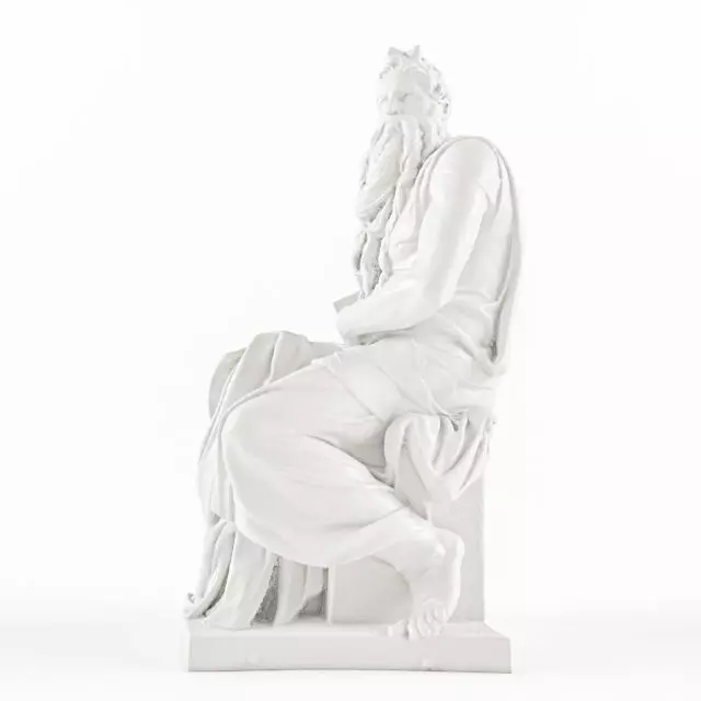Moses statue of man holding book 3D model_3
