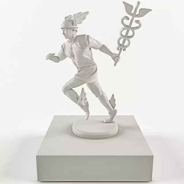 Hermes statue of man running 3D model_0