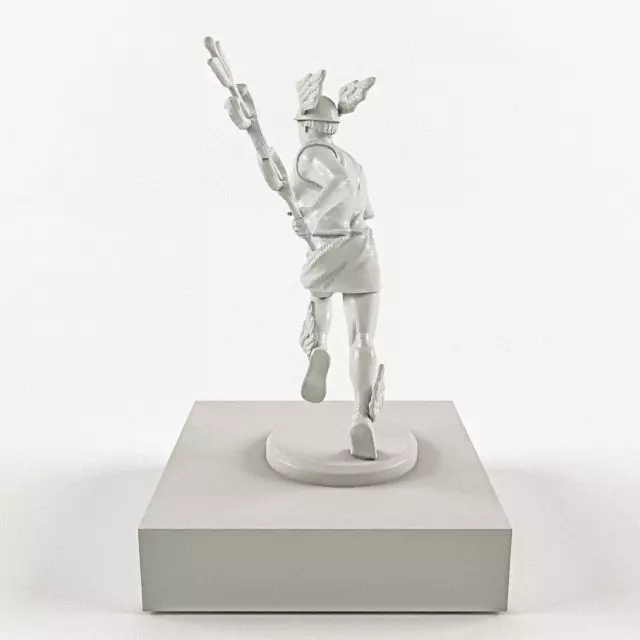 Hermes statue of man running 3D model_3