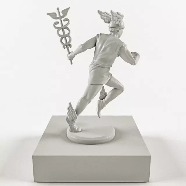 Hermes statue of man running 3D model_2