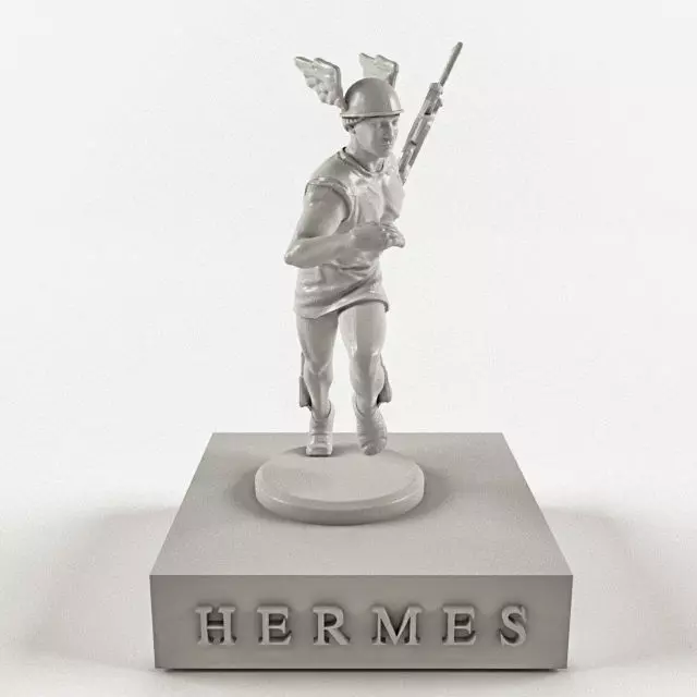 Hermes statue of man running 3D model_1