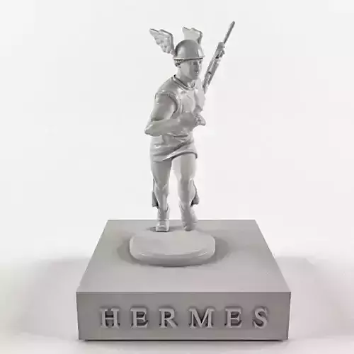 Hermes statue of man running