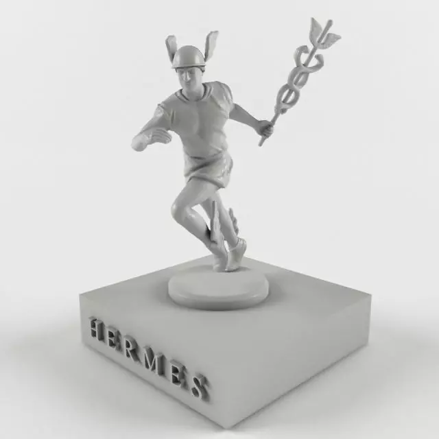 Hermes statue of man running 3D model_4