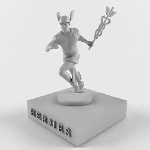 Hermes statue of man running