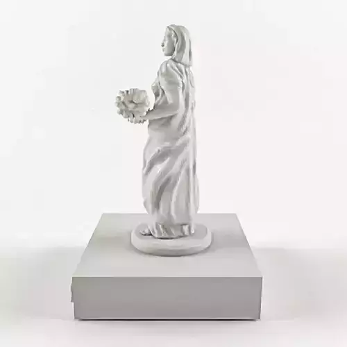 Demeter statue of woman holding flowers