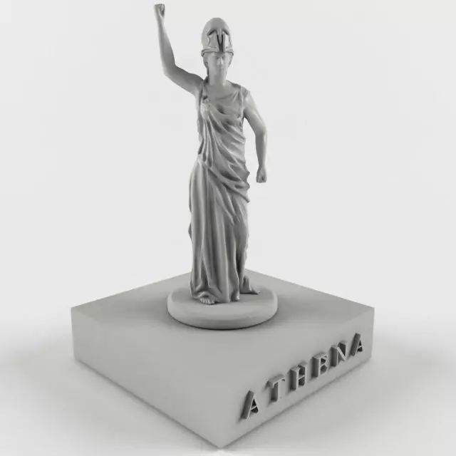 Athena statue of woman 3D model_4