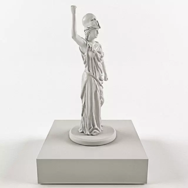 Athena statue of woman 3D model_2