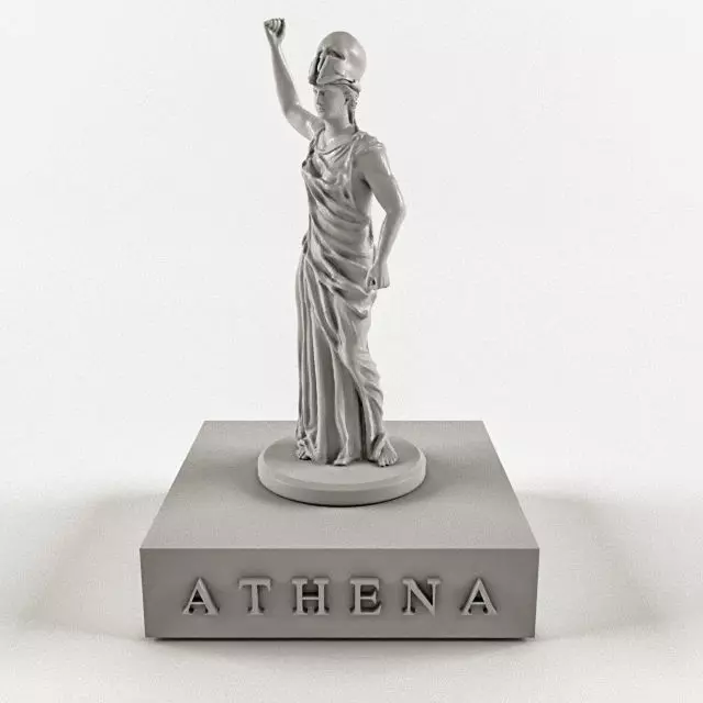 Athena statue of woman 3D model_1