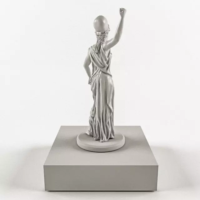 Athena statue of woman 3D model_3