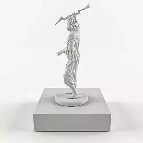 Zeus statue of man holding sword